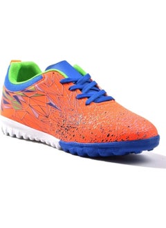 Cool Messi Orange Boys Lace-Up Indoor Soccer Shoes  - Image 2