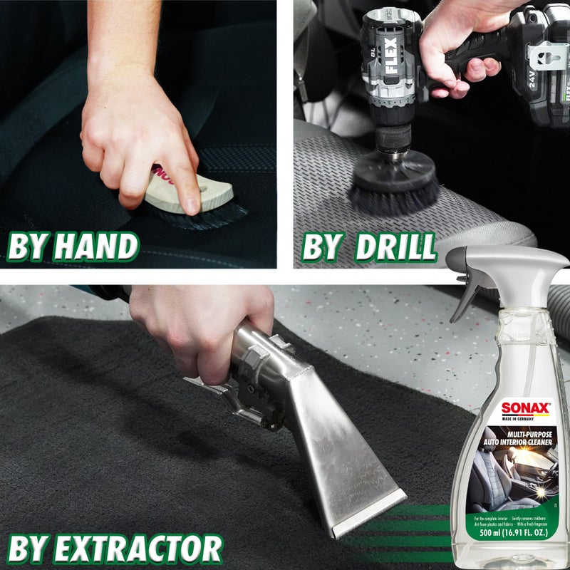 SONAX Multi-Purpose Interior Cleaner 321200 | Powerful Stain Remover & Deodorizer for Fabric, Upholstery, Carpet, Door Panels & Headliners | Eliminates Odors, Freshens Car, RV & Home Interiors | 500ml - Image 4