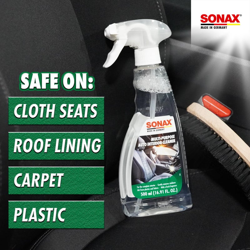 SONAX Multi-Purpose Interior Cleaner 321200 | Powerful Stain Remover & Deodorizer for Fabric, Upholstery, Carpet, Door Panels & Headliners | Eliminates Odors, Freshens Car, RV & Home Interiors | 500ml - Image 3