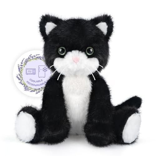 SuzziPals Heatable Coolable Black and White Cat Stuffed Animal Cat Heating Pad Microwavable for Soothing Relaxation Lavender Scented Tuxedo Cat Plush Toy for Stress Relief Cat Toys for Kids - Image 1