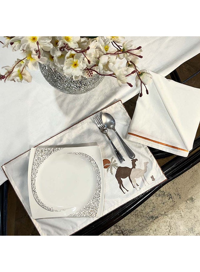 DANUBE HOME Danube Home Gleam Velvet Tabel Mat White 33x48cm | Velvet Non Slip Decorative Table Top Protector Placements For Dining Room Kitchen  - Image 1