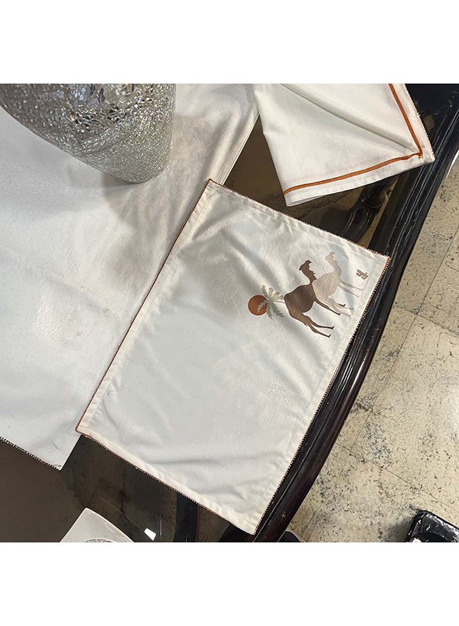 DANUBE HOME Danube Home Gleam Velvet Tabel Mat White 33x48cm | Velvet Non Slip Decorative Table Top Protector Placements For Dining Room Kitchen  - Image 3