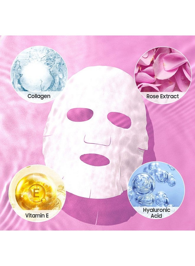 Jakuva 12Pcs Deeply Moisturizing Facial Maskscollagen Face Mask Facial Patches For Antiaginganti Wrinkle & Face Skincarefirm Skin Softening Facial Padsrose Pink - Image 3
