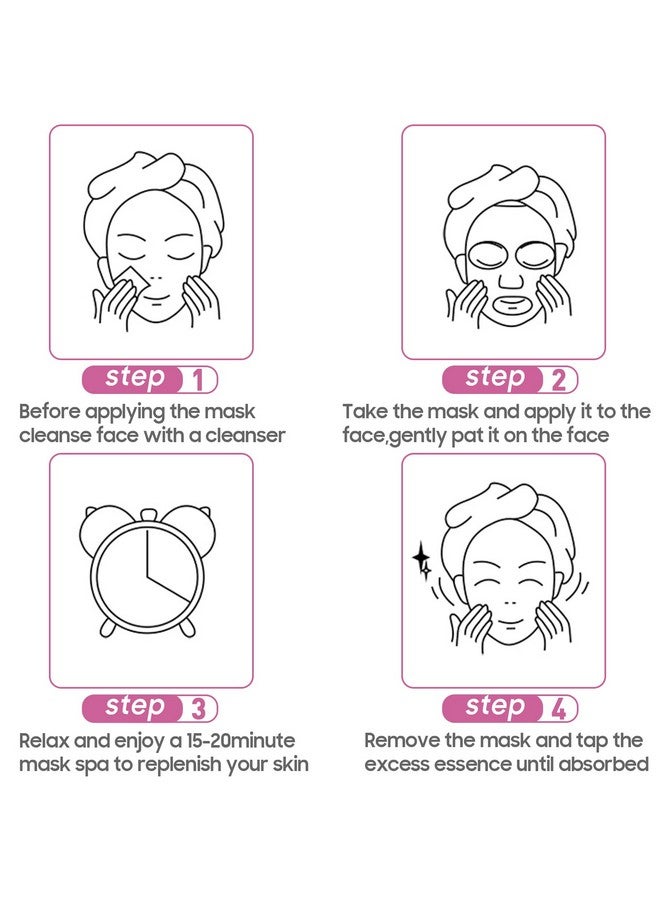 Jakuva 12Pcs Deeply Moisturizing Facial Maskscollagen Face Mask Facial Patches For Antiaginganti Wrinkle & Face Skincarefirm Skin Softening Facial Padsrose Pink - Image 5