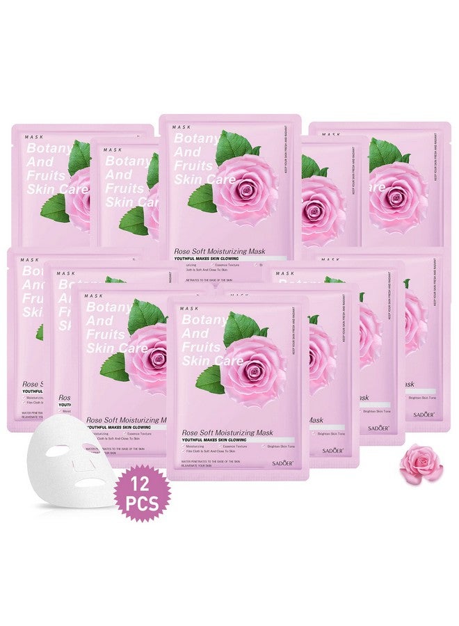 Jakuva 12Pcs Deeply Moisturizing Facial Maskscollagen Face Mask Facial Patches For Antiaginganti Wrinkle & Face Skincarefirm Skin Softening Facial Padsrose Pink - Image 2