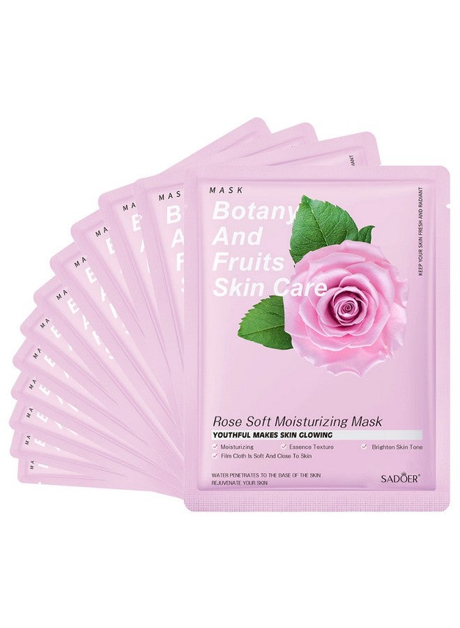 Jakuva 12Pcs Deeply Moisturizing Facial Maskscollagen Face Mask Facial Patches For Antiaginganti Wrinkle & Face Skincarefirm Skin Softening Facial Padsrose Pink - Image 1
