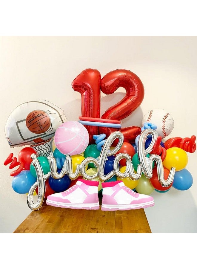 CYMYLAR 8pcs pink basketball balloons for basketball birthday party decorations,sports theme bitrhday party decorations balloons for girl.  - Image 4