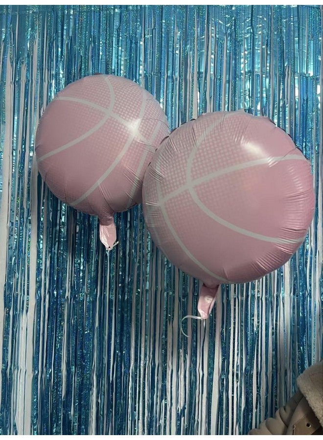 CYMYLAR 8pcs pink basketball balloons for basketball birthday party decorations,sports theme bitrhday party decorations balloons for girl.  - Image 3