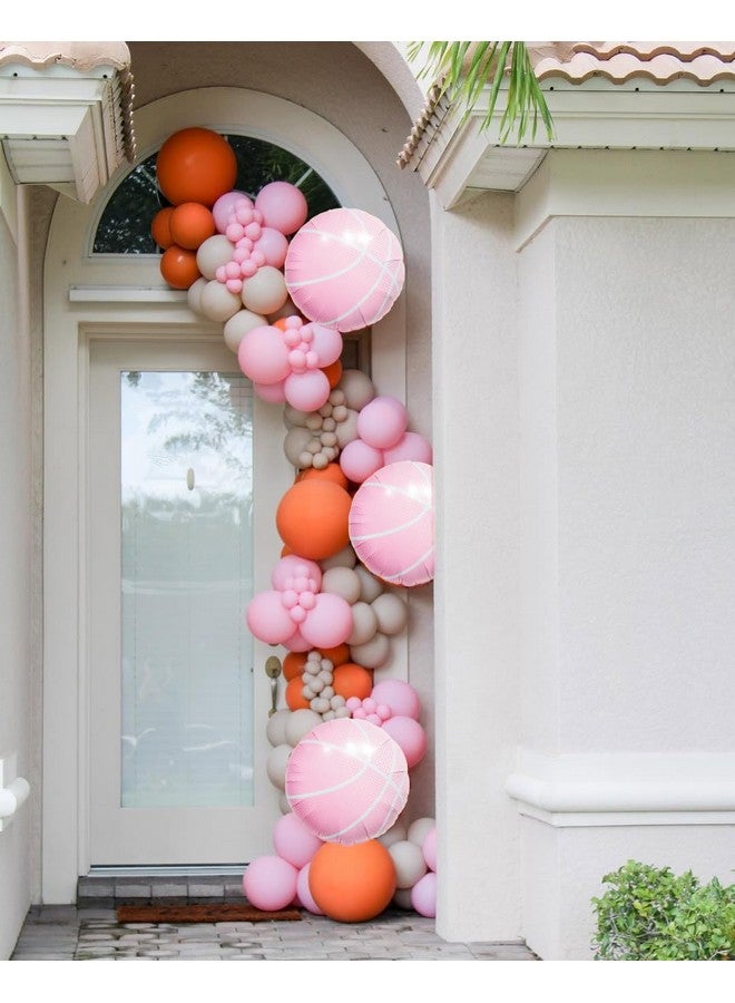 CYMYLAR 8pcs pink basketball balloons for basketball birthday party decorations,sports theme bitrhday party decorations balloons for girl.  - Image 5