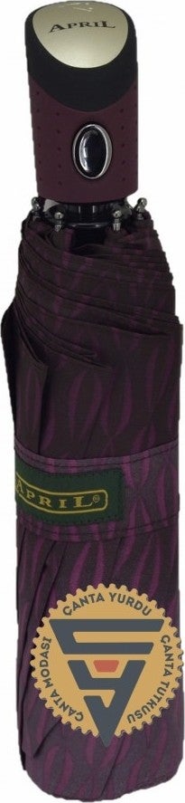 April A-217L Women's Fully Automatic Umbrella Patterned Purple 