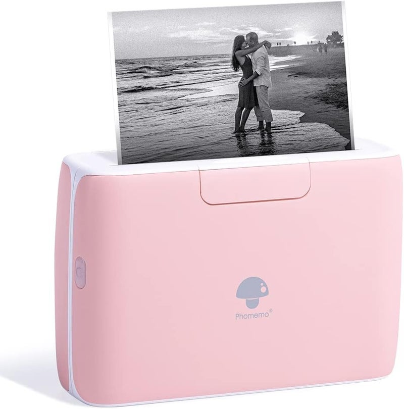 فوميمو طابعة حرارية محمولة بدون حبر M04S - طابعة ملصقات بتقنية البلوتوث، تدعم عرض طباعة 2/3/4 بوصة، بدقة 300 نقطة في البوصة، متوافقة مع أنظمة iOS وAndroid، مثالية للمستندات والملاحظات والملصقات - Image 1