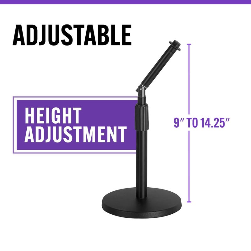 OnStage On-Stage DS8200 Adjustable Desktop Microphone Stand with Rocker Lug - Image 1