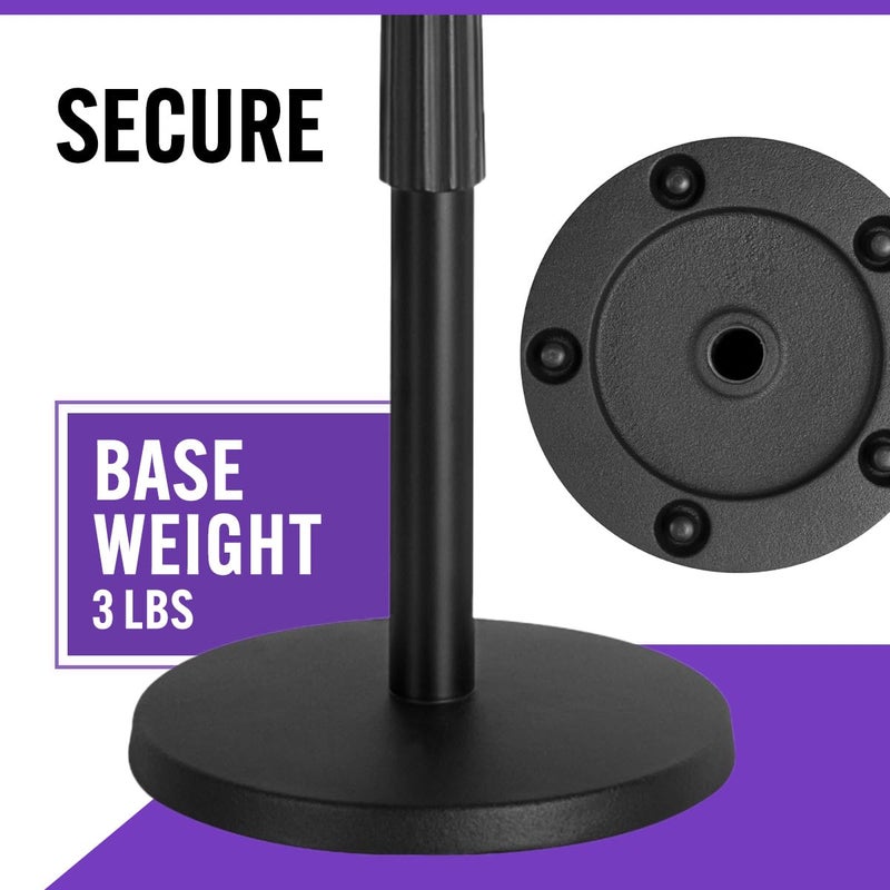 OnStage On-Stage DS8200 Adjustable Desktop Microphone Stand with Rocker Lug - Image 4