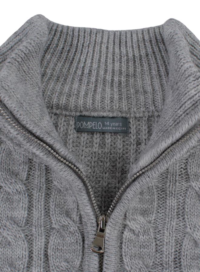 Pompelo Boys Wool Pullover – Grey - Image 3