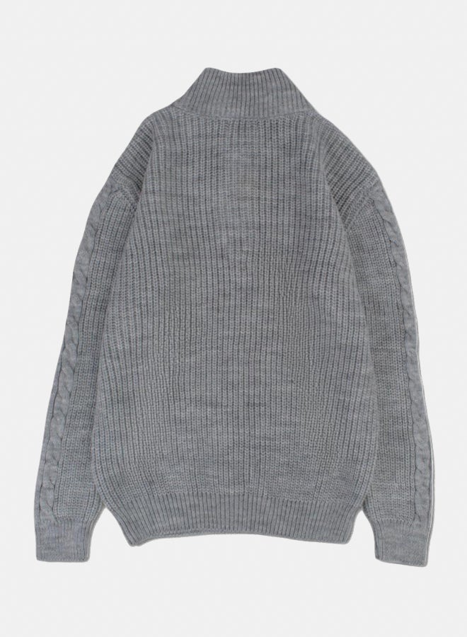 Pompelo Boys Wool Pullover – Grey - Image 2