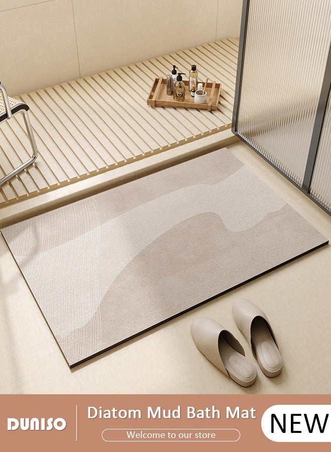 DUNISO Diatom Mud Bath Mat, Bathroom Mat, Extra Soft and Absorbent Bath Rugs, Non-Slip Bath Carpet, Machine Wash Dry, Bath Mats for Bathroom Floor, Tub and Shower - Image 1