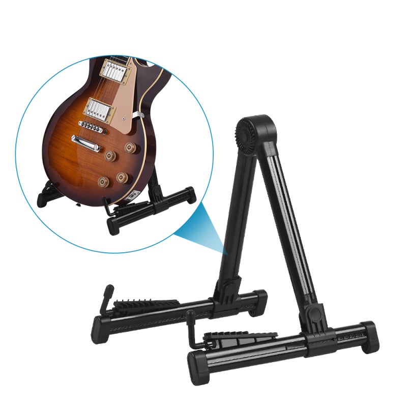 Foldable Guitar Stand 18 Inch High Strength ABS Material - Lightweight Portable Design with Anti-Slip Rubber Mats for Home Studio School Travel - Image 2