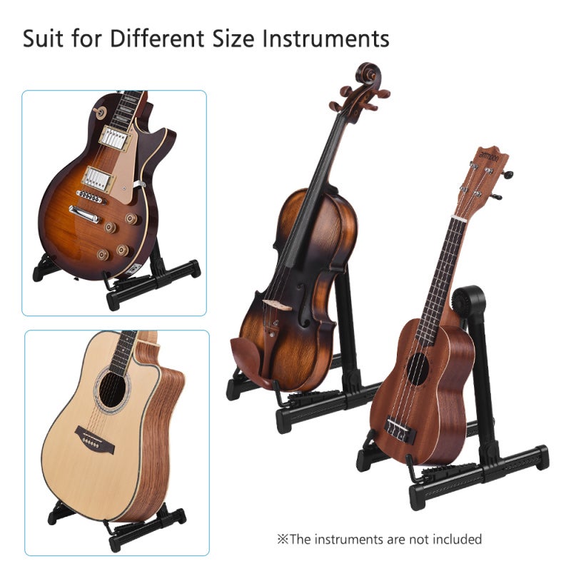 Foldable Guitar Stand 18 Inch High Strength ABS Material - Lightweight Portable Design with Anti-Slip Rubber Mats for Home Studio School Travel - Image 4