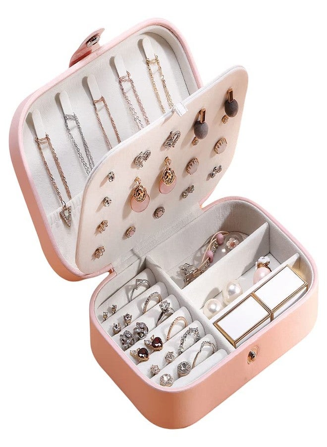 Gra8 Portable Faux Leather Jewelry Organizer Mini Travel Jewelry Box Earring Plate Holder Rings Earrings Bracelets Multifunction Storage Box for Girls & Women(1 PCS/Multicolour)