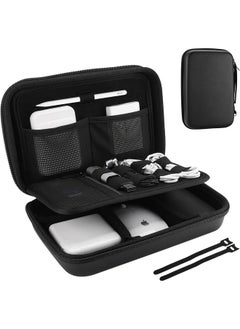 Hard Travel Electronic Organizer Case For Macbook Power Adapter Chargers Cables Power Bank Apple Magic Mouse Apple Pencil Usb Flash Disk Sd Card Small Portable Accessories Bag Black