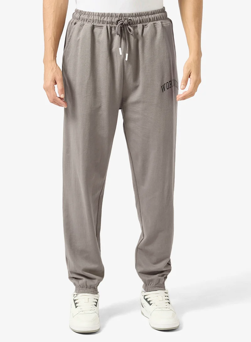 Text Print Oversized Joggers