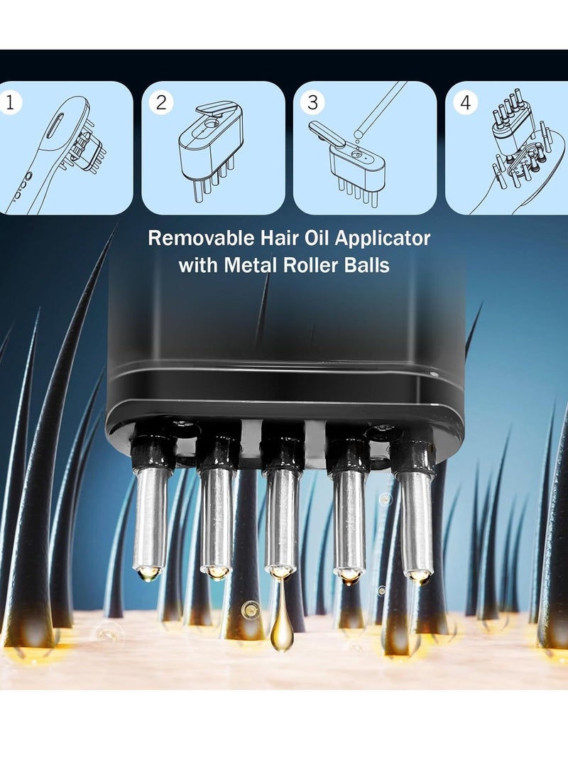 general Cordless Head Massager Electric  3 in 1 Scalp Applicator Massagers with Red Light 5Gears Adjustable Vibration USB Removable Rechargeable Hair Oil Comb - Image 2