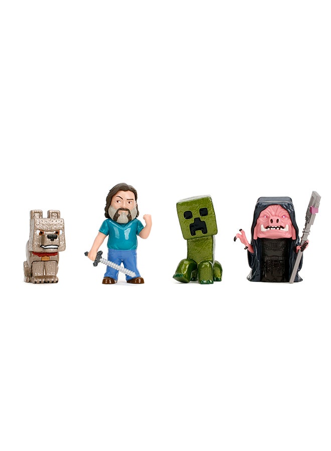 Jada Toys Minecraft Movie 4-Pack 2.5 Inch Figures,Collectible Metal Figures (Steve, Malgohsa, Wolf, Creeper) for Fans and Children from 8 Years, - Image 4