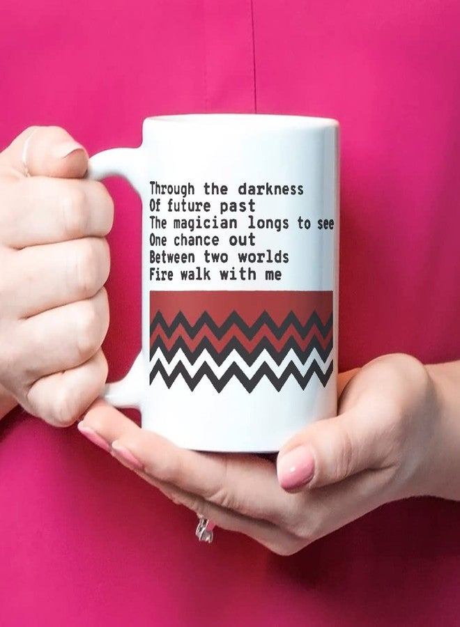 Fonhark - Fire Walk With Me - Complete Poem - Twin Peaks Coffee Mug, 11 Oz Novelty Coffee Mug/Cup, White - Image 4
