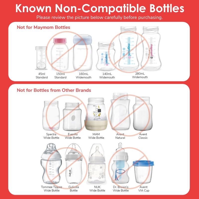 Maymom Bottle Dome Cap, Bottle Top, Sealing Disk Compatible with Lansinoh Bottle, Momma Bottles, Not Original Lansinoh Pump Parts, Signature Pro,Smartpump, Manual Breastpump - Image 3
