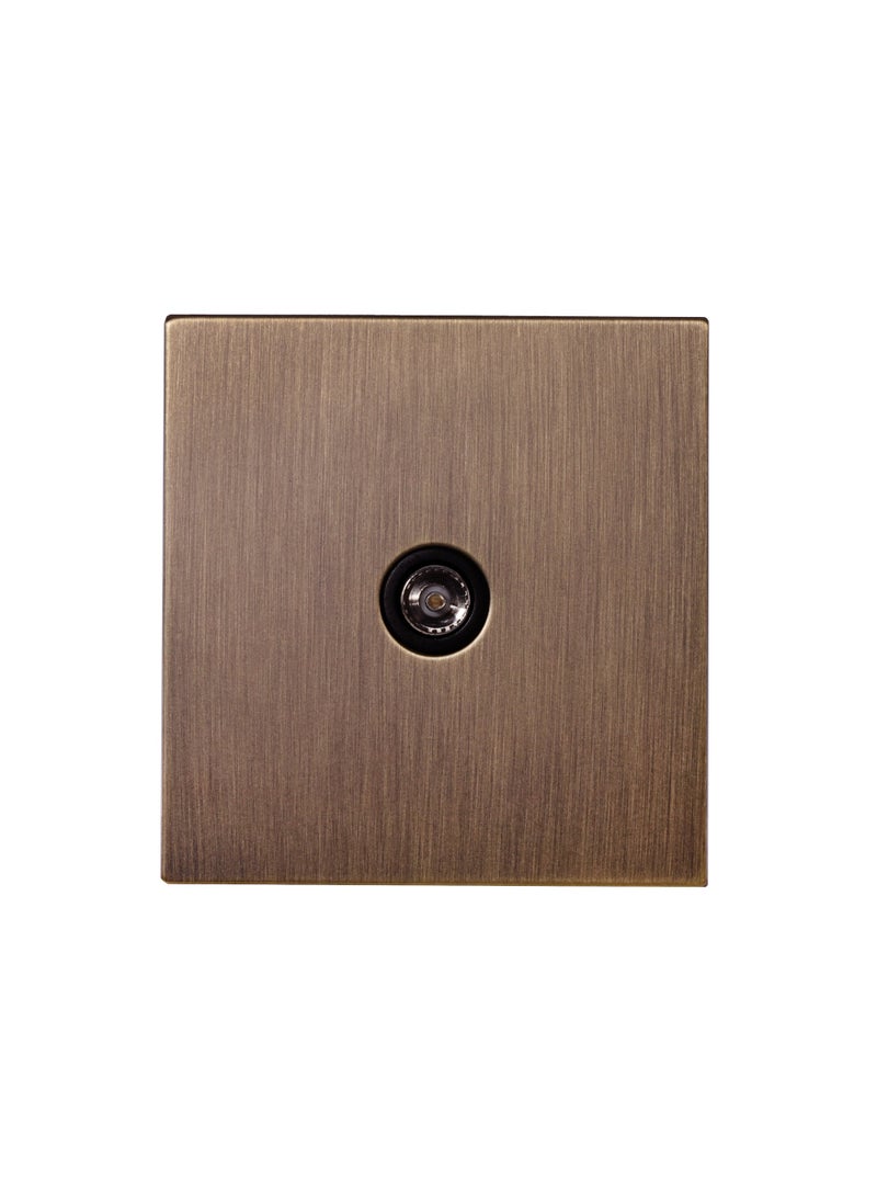 Donmarco TV Socket – Stainless Steel Panel, Durable and Stylish Connection , Fire-Resistant , 3-Year Warranty (Light Antique Brass)  - Image 1