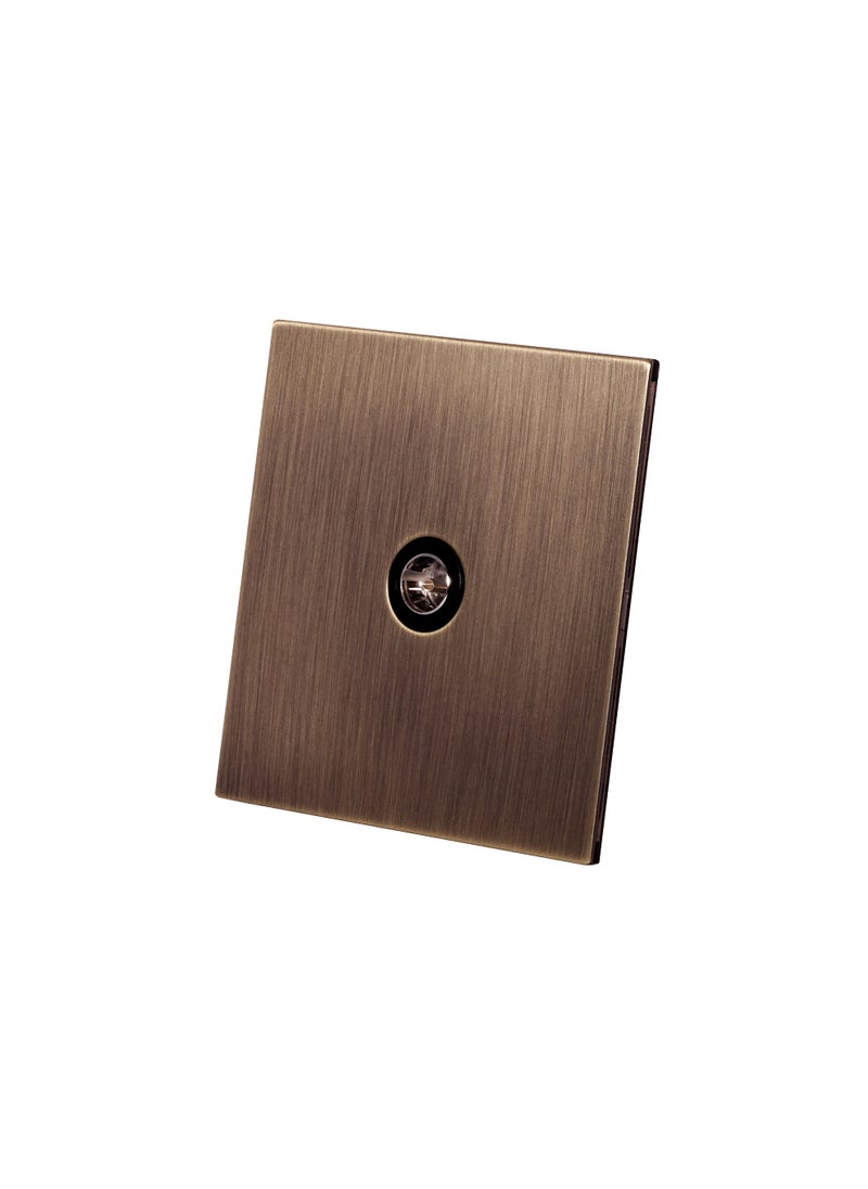 Donmarco TV Socket – Stainless Steel Panel, Durable and Stylish Connection , Fire-Resistant , 3-Year Warranty (Light Antique Brass)  - Image 2