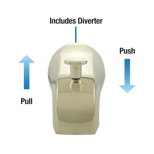 DANCO Universal Tub Spout with Diverter, Polished Brass, 1-Pack (89265) - Image 4
