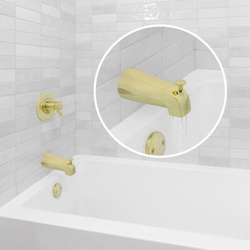 DANCO Universal Tub Spout with Diverter, Polished Brass, 1-Pack (89265) - Image 2