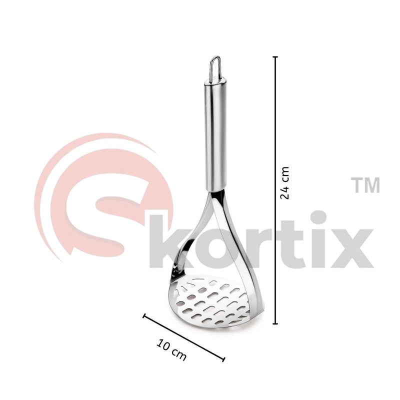 SKORTIX Potato Masher Stainless Steel Best Mashed Potatoes Masher Kitchen Tool Potato Smasher for Avocado Sweet Potato Beans etc Large Heavy Duty Metal Mashing Utensil - Image 2