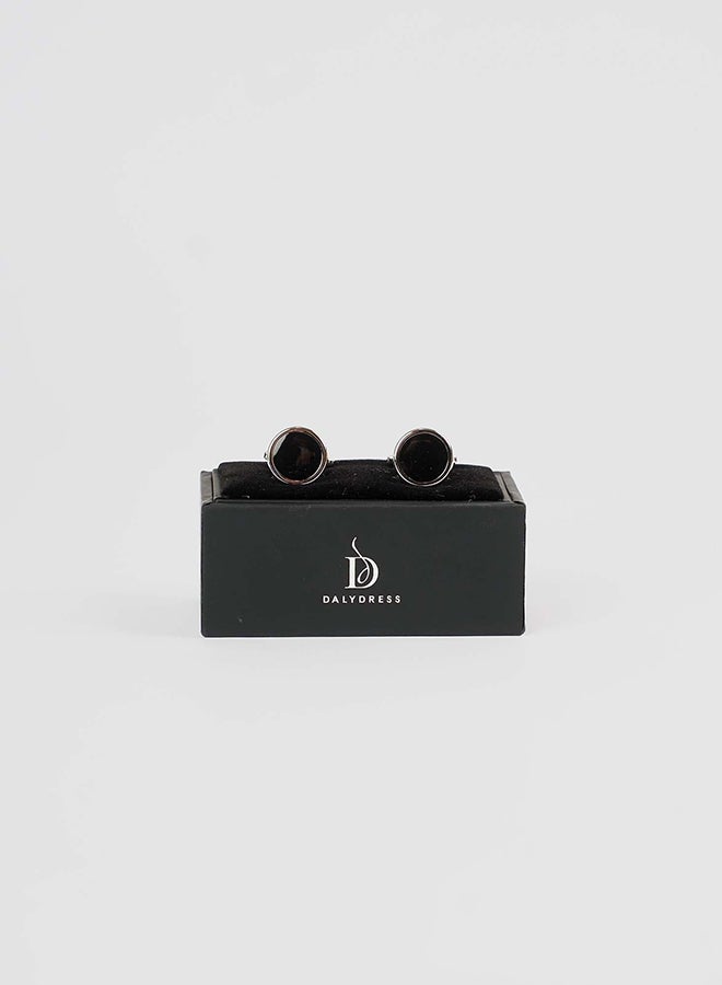 Dalydress Men Cuff-Link R Silver/Black - Image 2