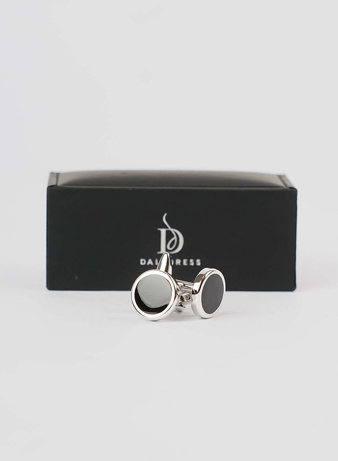 Dalydress Men Cuff-Link R Silver/Black - Image 1