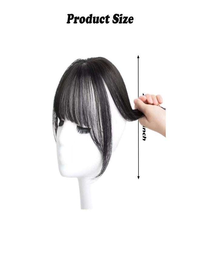 FFZDENA Front Hair Extensions for Women, 3D French Air Bangs Hair Extensions, Hair Topper for Women Thin Hair, Black Hair Extensions for Instant Hairstyle Change, Natural Look Special Occasions - Image 2