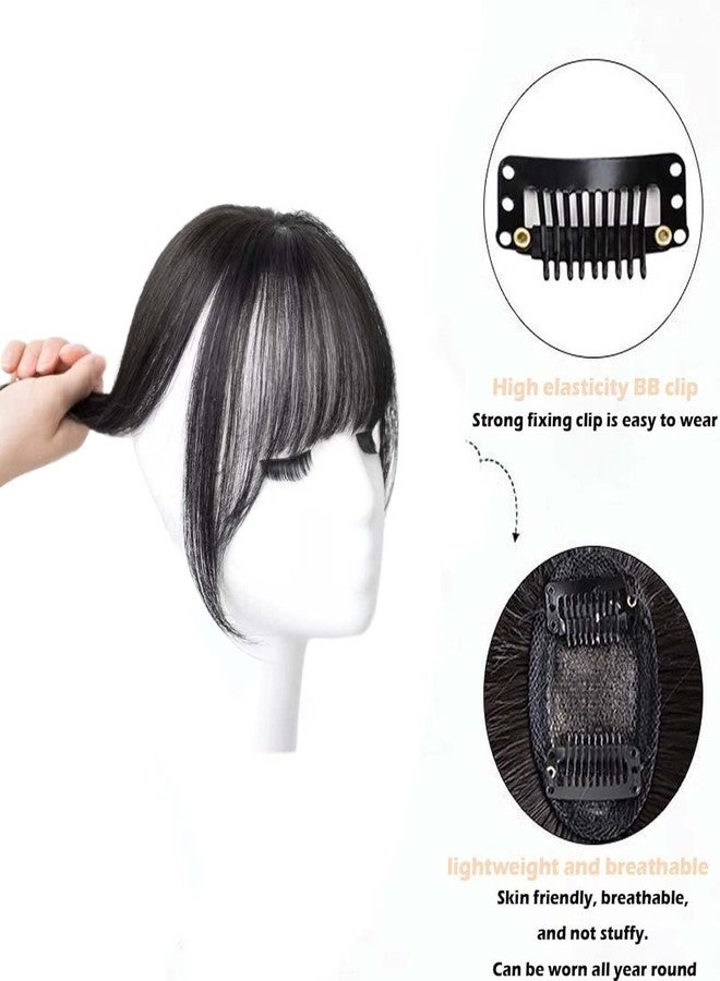 FFZDENA Front Hair Extensions for Women, 3D French Air Bangs Hair Extensions, Hair Topper for Women Thin Hair, Black Hair Extensions for Instant Hairstyle Change, Natural Look Special Occasions - Image 3