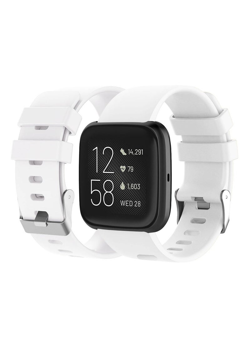 CATANES Fitbit Versa2/Versa Lite/Versa Band Soft Silicone Replacement Watch Strap White - Image 4