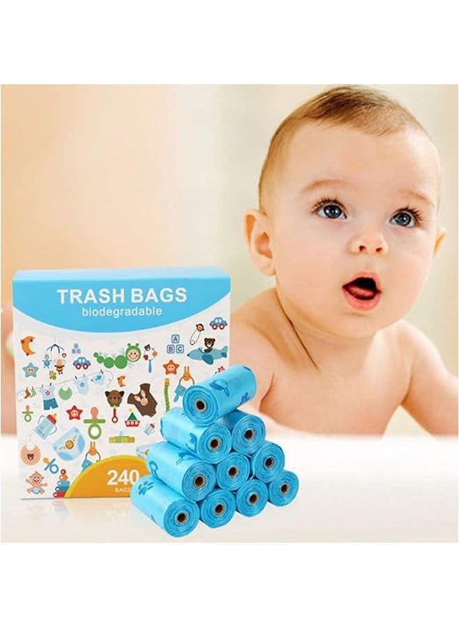 general Disposable Baby Diaper Bags, 16 Rolls/240 Bags, Diaper Bags, Biodegradable Garbage Bags with Dispenser, Compostable Baby Poop Bags, Diaper Bags - Image 2