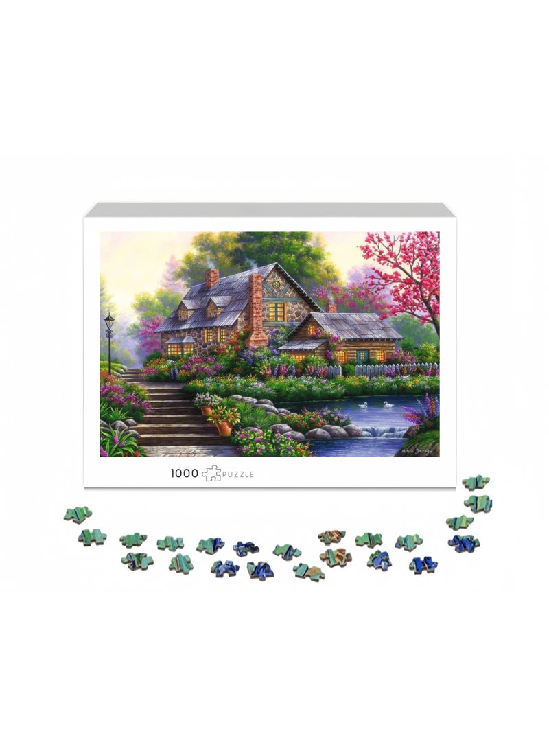 Tenyo 1000-piece puzzle, manor garden theme puzzle, high-quality educational puzzle game, colored jigsaw puzzle, decorative puzzle, anniversary gift / family entertainment / friendship puzzle among friends - Image 2