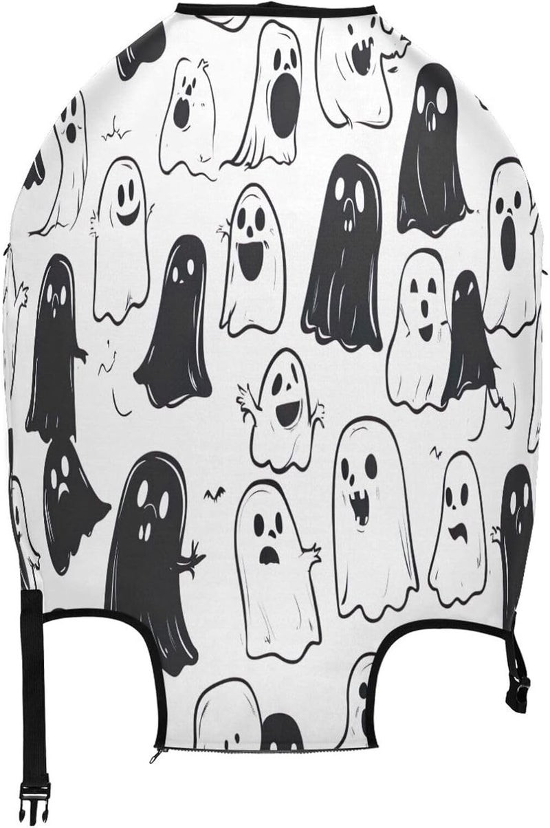 Cute Halloween Cartoon Pattern Luggage Cover for Suitcase, Elastic Travel Protector with Zipper, Washable Anti-Scratch Dustproof Luggage Sleeve Fits 22-24 Inch - Image 2