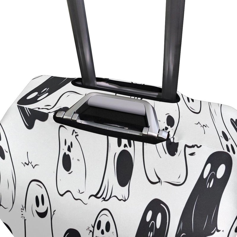 Cute Halloween Cartoon Pattern Luggage Cover for Suitcase, Elastic Travel Protector with Zipper, Washable Anti-Scratch Dustproof Luggage Sleeve Fits 22-24 Inch - Image 4