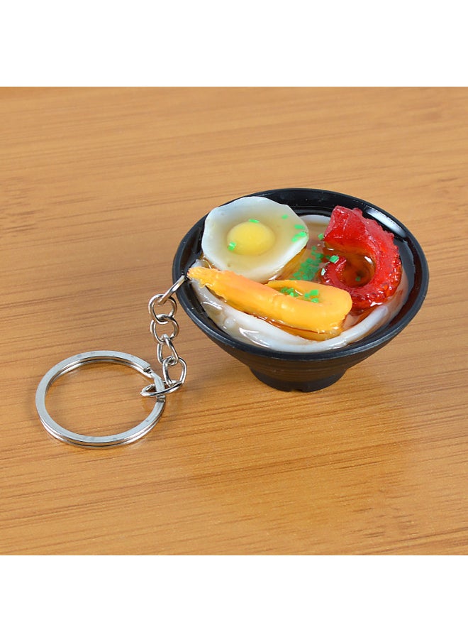 A Generation Of Hair Simulation Udon Noodle Food Play Pendant Creative Simulation Food Bowl Japanese Ramen Model Pendant-Color:Squid Egg Noodles-key Ring-Dimensions:5cm*2cm*2.5cm  - Image 1