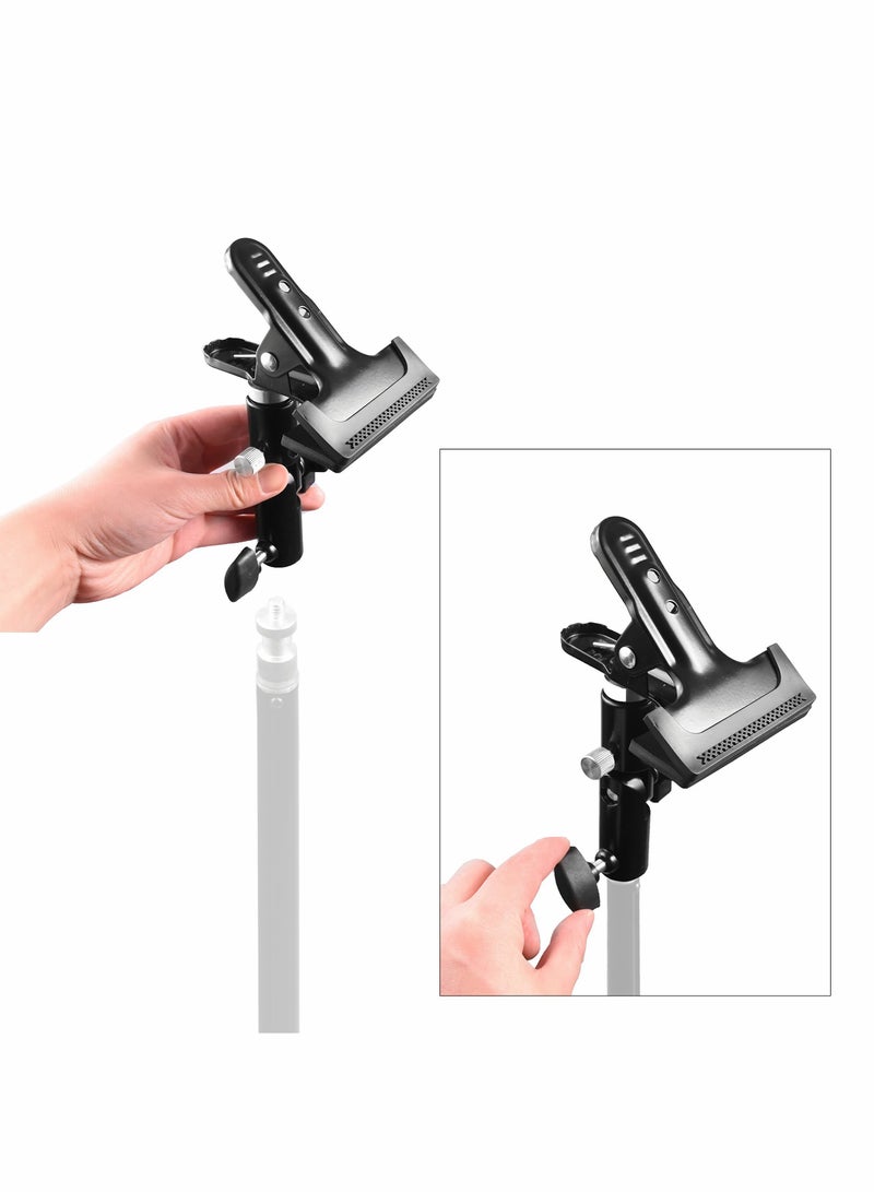 Excefore Photo Studio Heavy Duty Metal Clamp Holder with 5/8 Light Stand and Umbrella Reflector Holder - Image 3