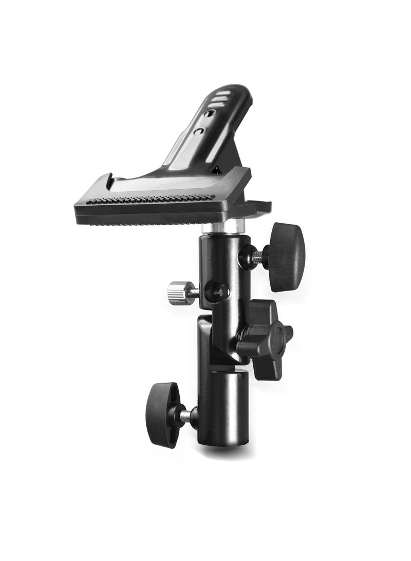 Excefore Photo Studio Heavy Duty Metal Clamp Holder with 5/8 Light Stand and Umbrella Reflector Holder - Image 1