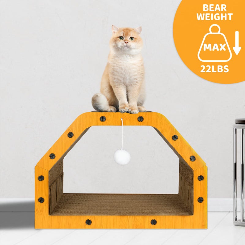 TIMIEEYA Cardboard Cat House - Large Cardboard Cat Scratcher Cozy Cats Lounger as Tunnel and Sofa, Cat Scratcher for Indoor Cats, Safe & Secure - Image 5