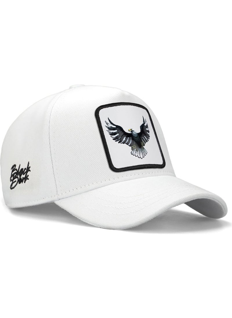 Black Börk BlackBörk V1 Kids Baseball Eagle - White Children's Hat (Cap) with 6 Code Logo  - Image 1