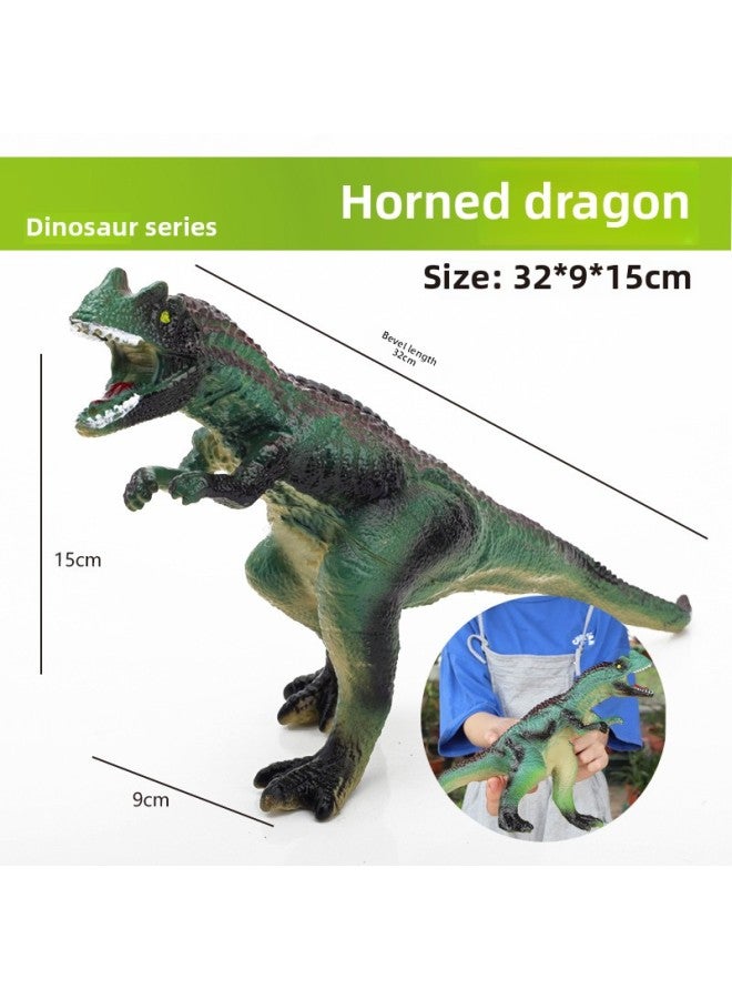 إسكدنيا لعبة الديناصور محاكاة غراء ناعم صوت كبير من الفينيل غراء الأطفال تيرانوصور ريكس ترايسيراتوبس نموذج حيواني بالجملة - اللون: 【سلسلة c25】 سيراتوصور 39 سم - بدون صرخة - Image 1