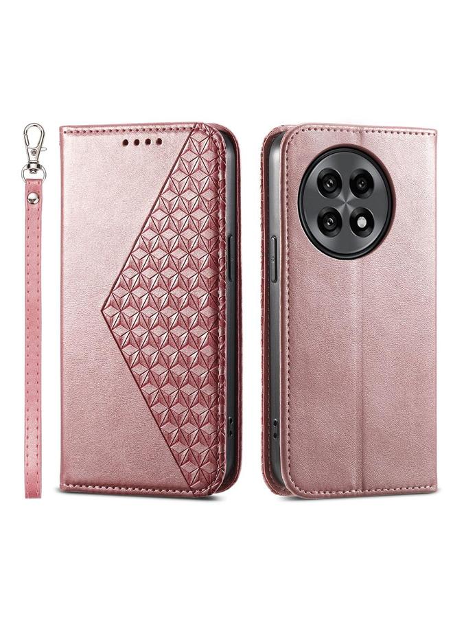 S-TOP Case For OnePlus 13R / Ace 5 / Ace 5 Pro Cubic Grid Calf Texture Magnetic Leather Phone Case - Image 1